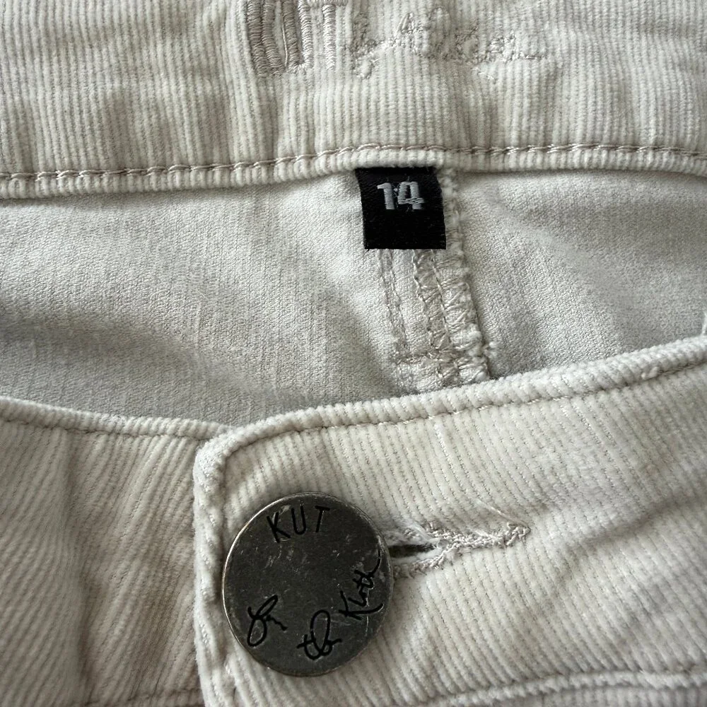 KUT from the KLOTH | Off-White Diana Straight Corduroy Pants, Size 14 - Picture 4 of 5